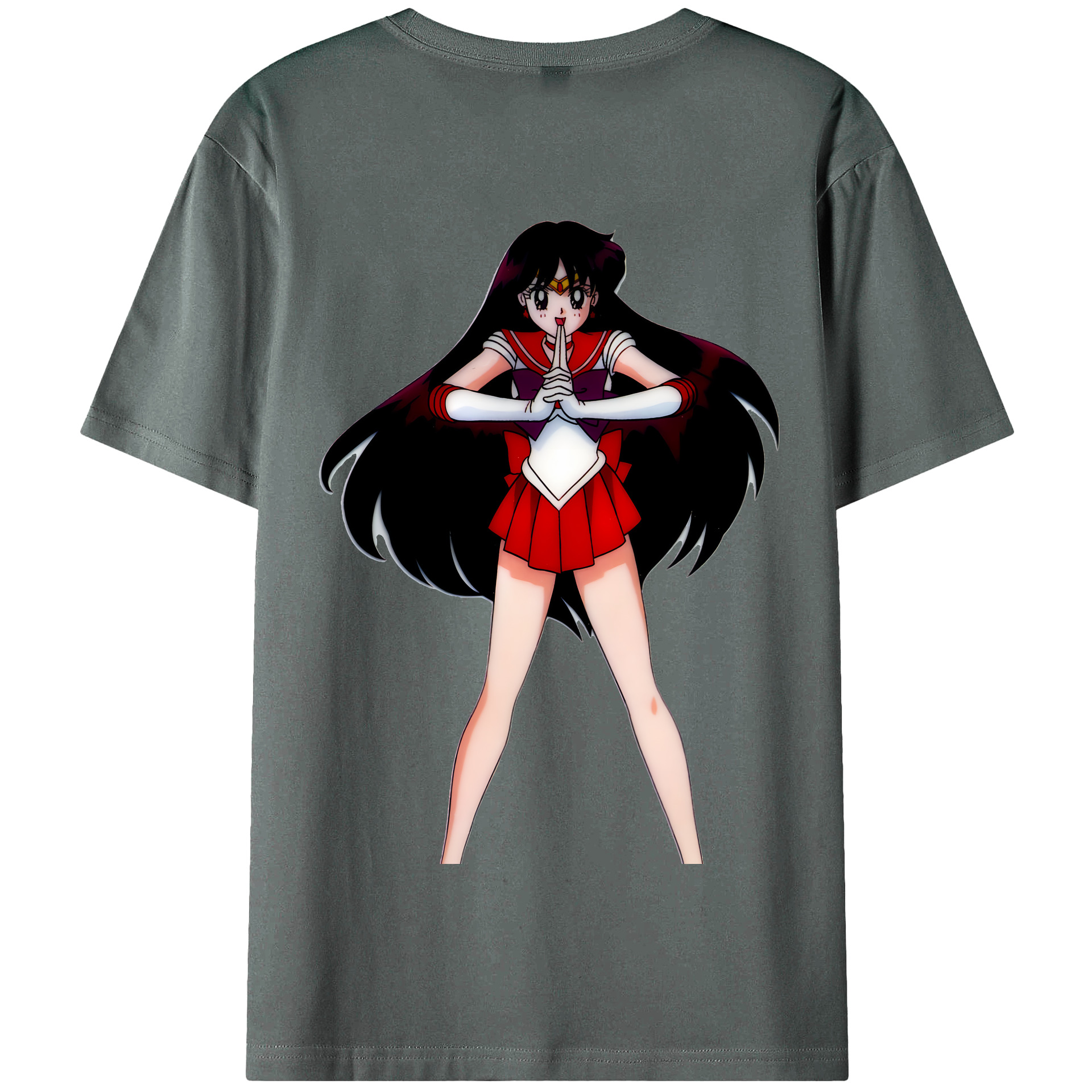 （画像用） 美少女戦士セーラームーン 火野レイ ひの レイ Sailor Moon Hino Rei （セーラーマーズ,Sailor Mars） 綿100％半袖Tシャツ（背面プリント）